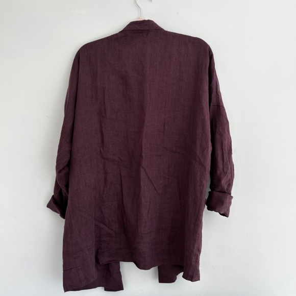 Linenfox Jackets & Coats Linenfox Jacket In Eggplant Poshmark